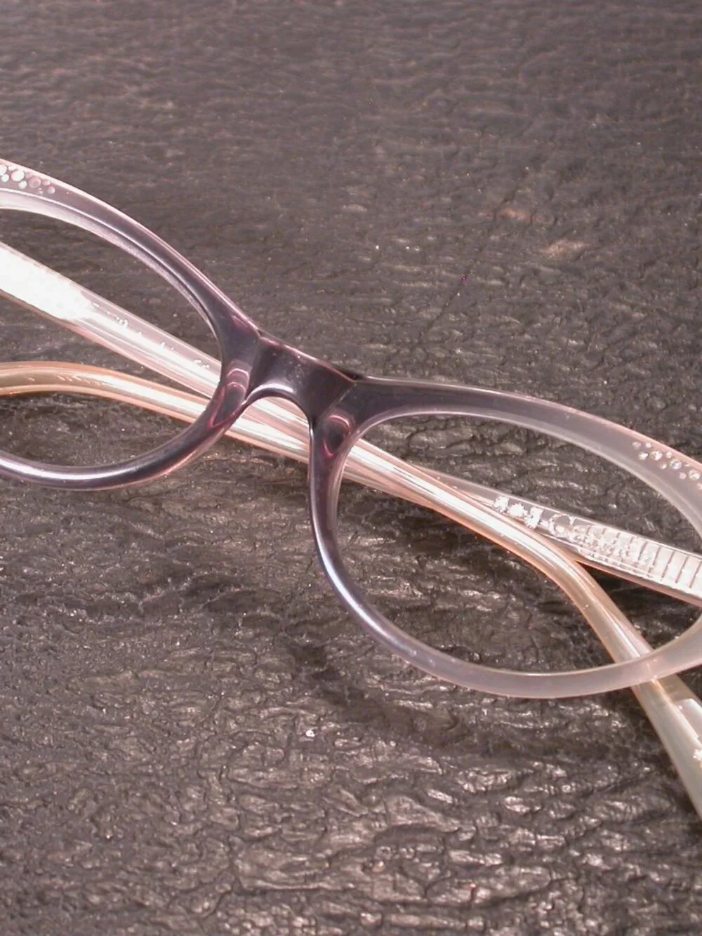 Spectacle Eyeworks Milky Clear Cat Eye Diamond Eyeglasses Frames Made in Canada